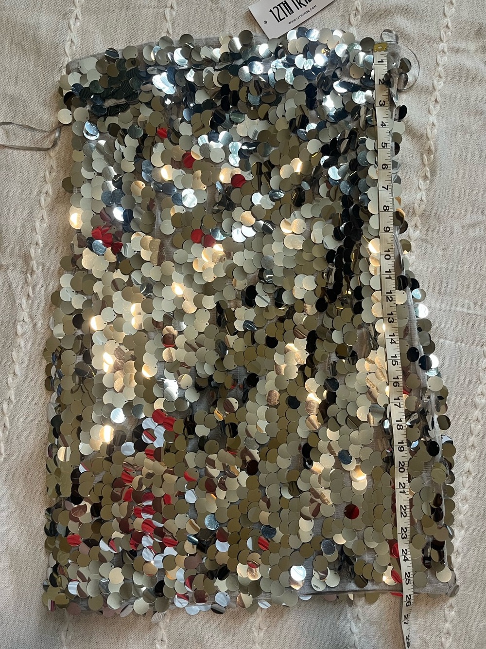 12th Tribe Pippa Silver Disco Sequin Dress – Size Large (NWT) - Picture 4 of 8